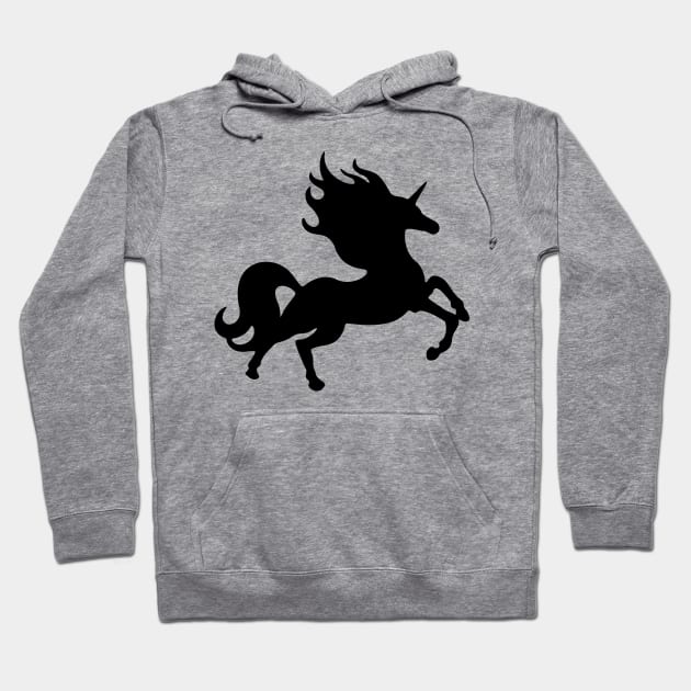 Simple Black Unicorn Unicorn Hoodie TeePublic